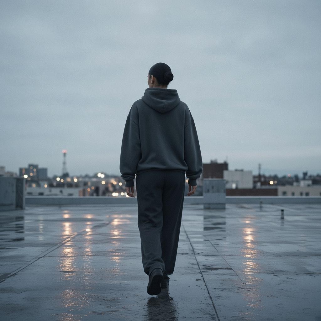 Rooftop walk at dusk